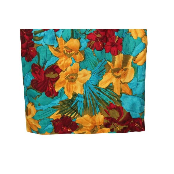 Vintage 80s Gillian Sheath Dress Size 8 Multicolor Floral 100% Silk Tropical - Picture 4 of 12